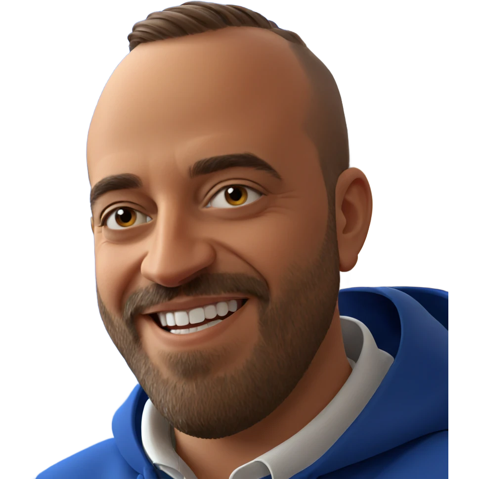 smiling boy with beard portrait emoji