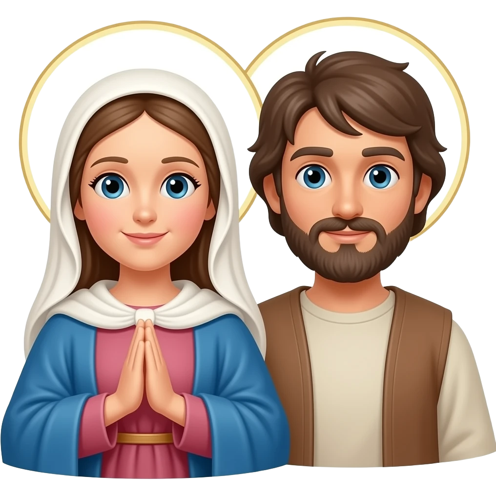 Virgin mary with her husband Joseph emoji