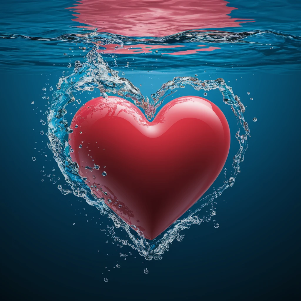 heart with a swirling water effect emoji