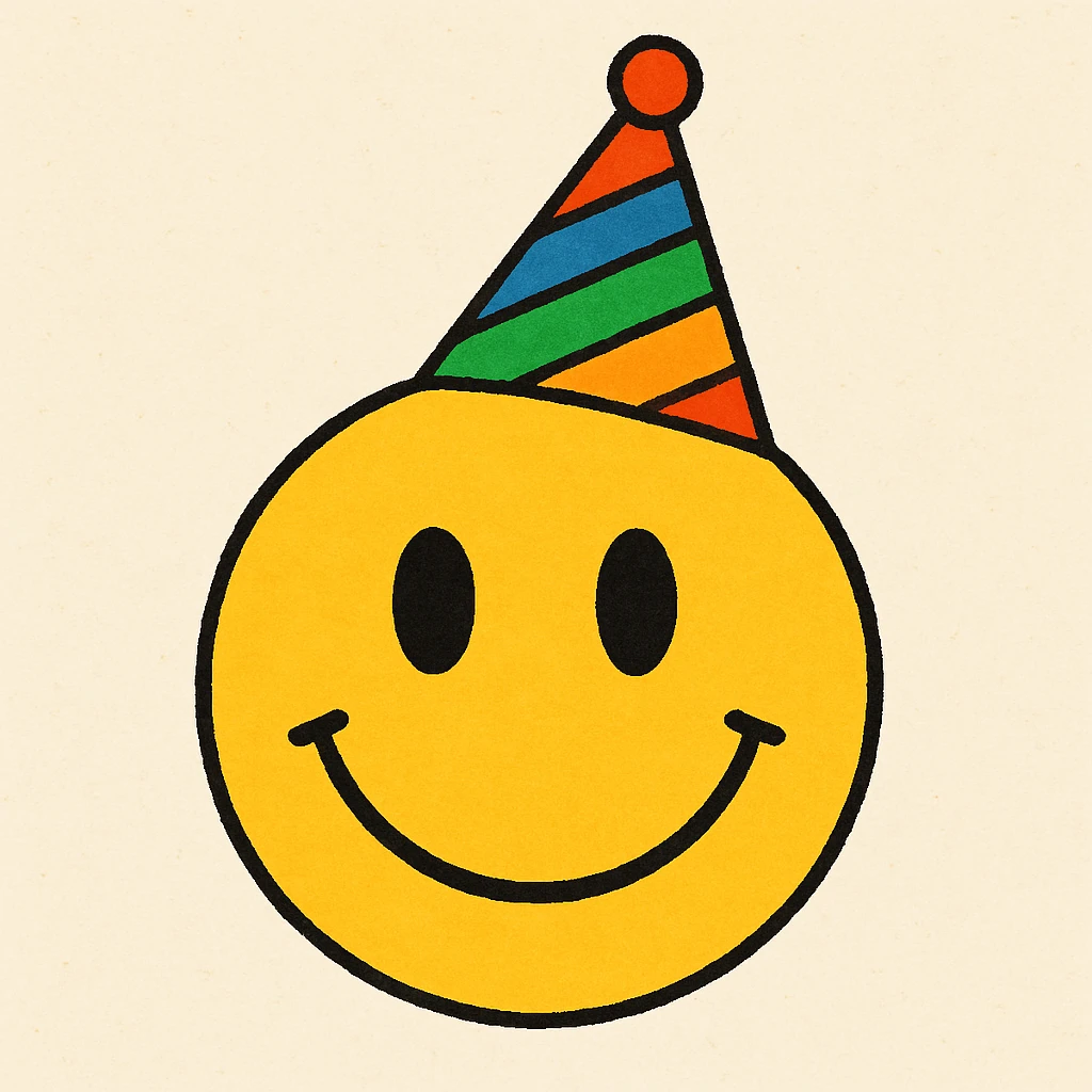 face with party hat emoji