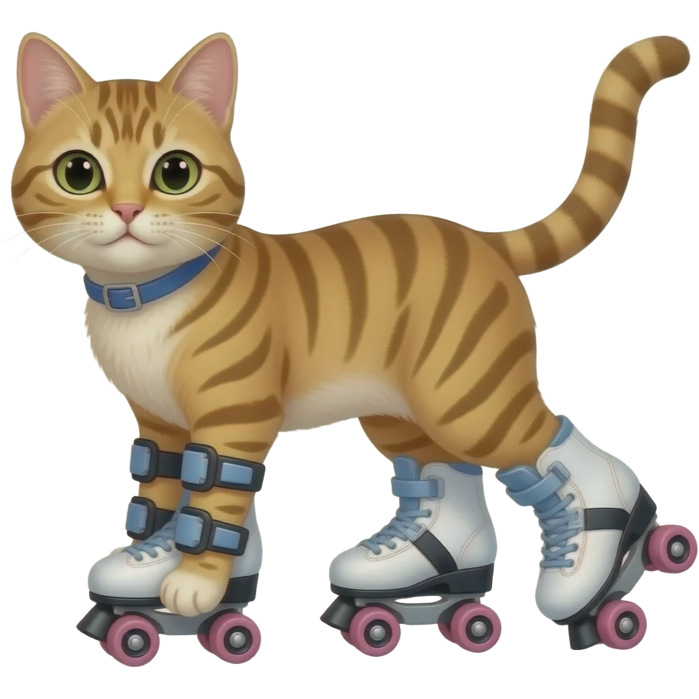 cat on roller skates emoji