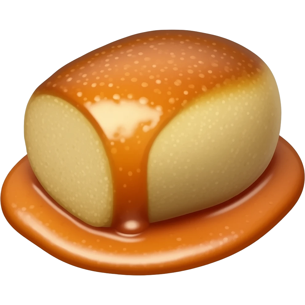 savory baked quenelle oval shaped in sauce emoji