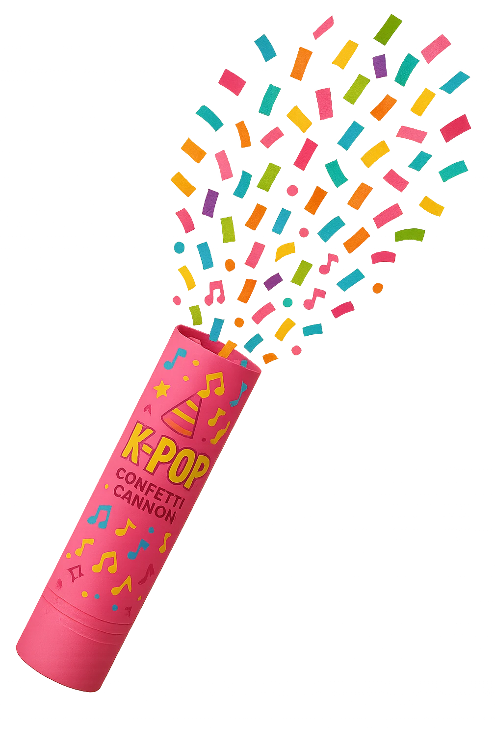 pink kpop confetti cannon, fun and festive emoji