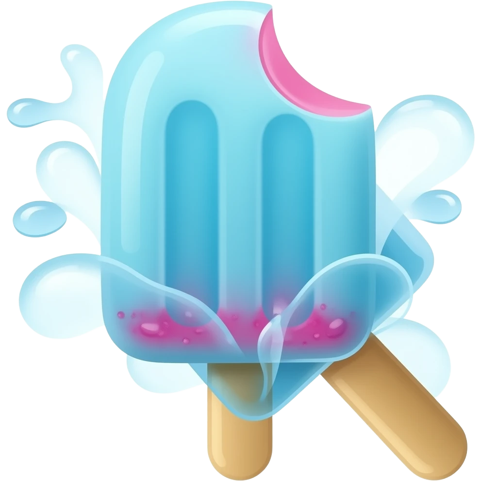 Blue ice cream popsicle with pink filling inside emoji