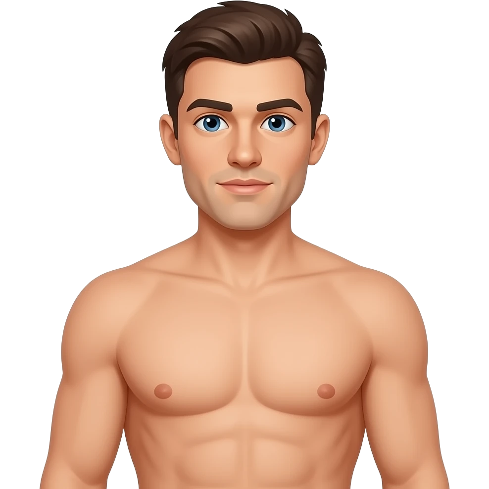 Une masturbation d un homme nue de face ou on voit tout le corps emoji