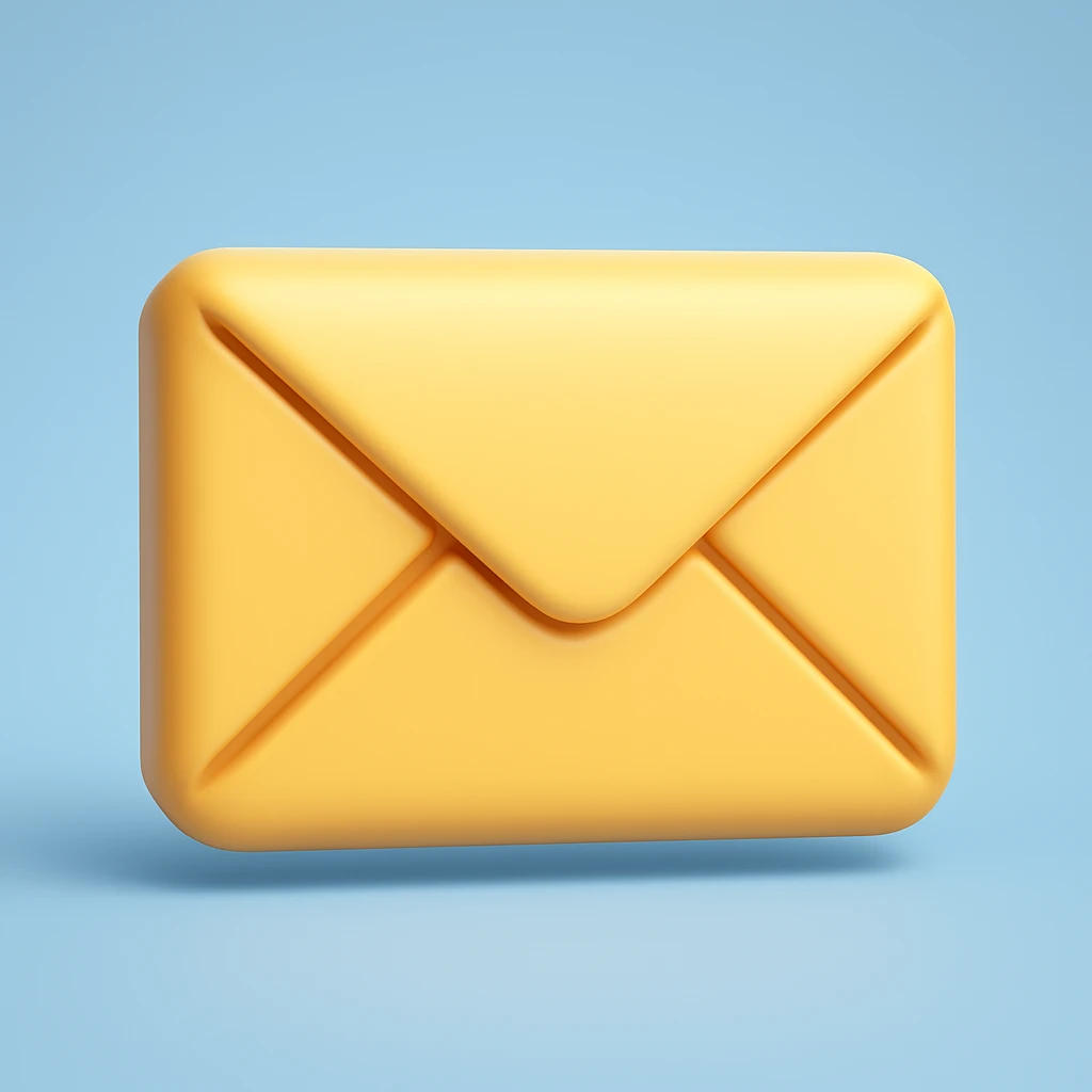 Convert this mail envelope to a 3D style, keep the modern clean lines, in a microsoft style 3d fluent emoji look. emoji
