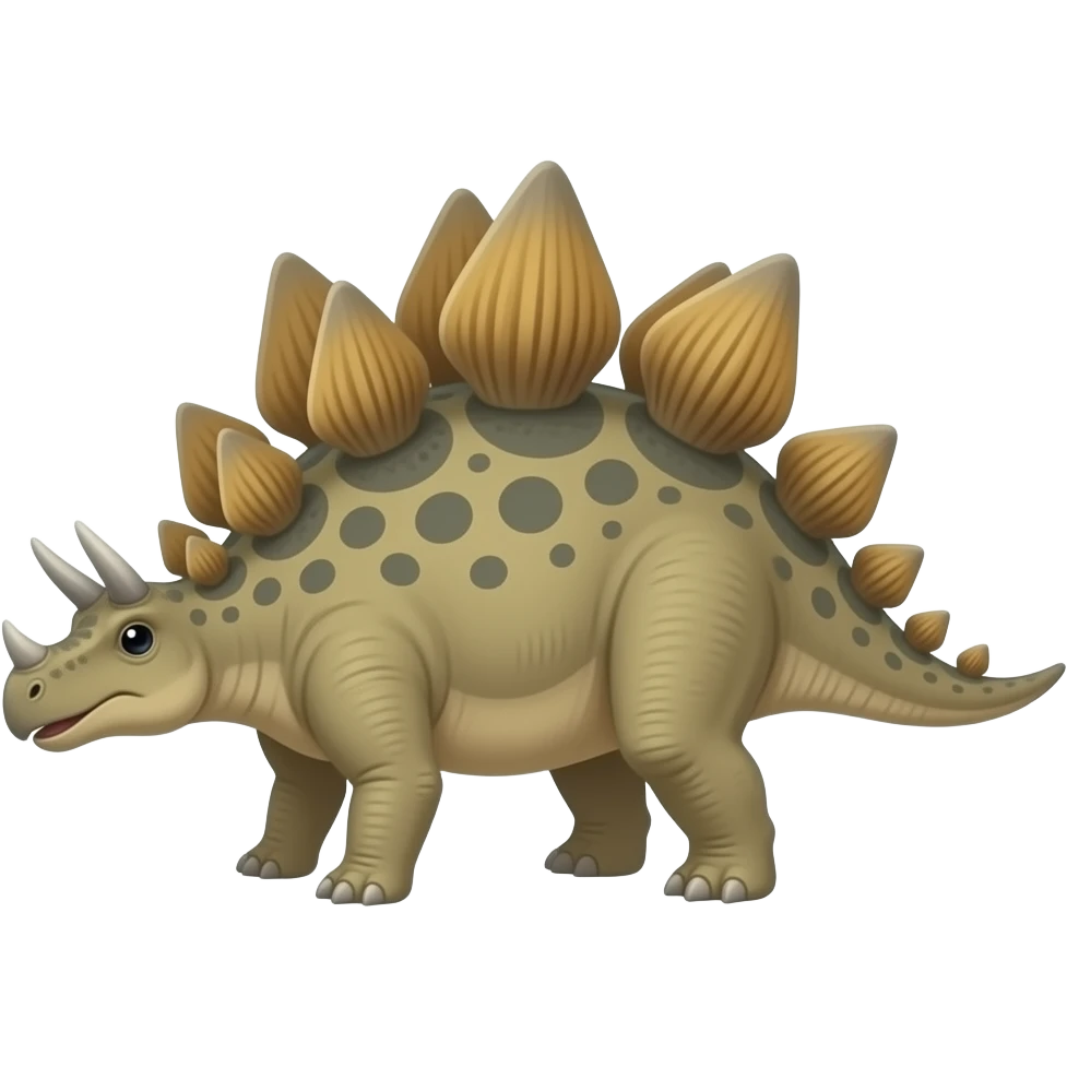 Stegosaurus emoji Make it realistic.\nBut keep the emojis style I mean realistic Goodbye.There's nothing on the head emoji