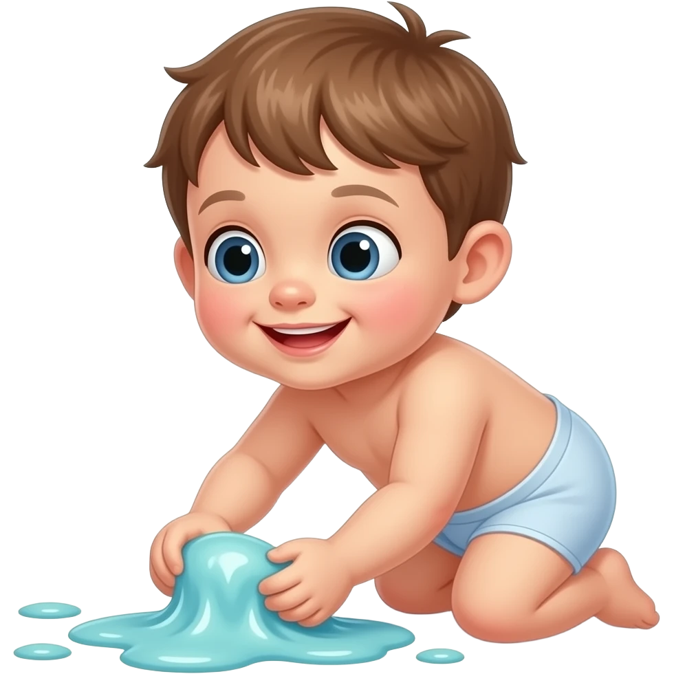 Toodler putting slime into butt hole no underwear just naked emoji
