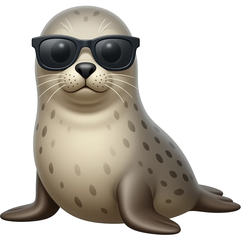 Seal sitting down wearing sunglasses emoji