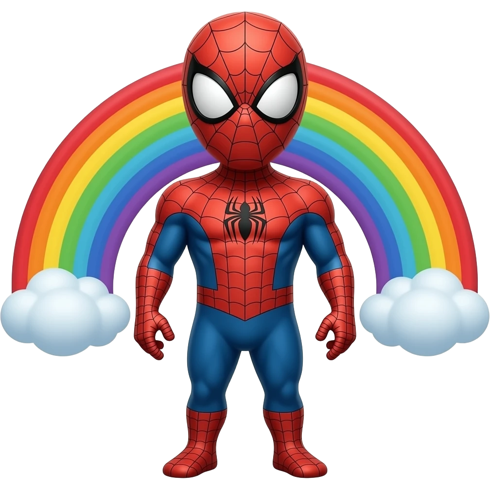 SPIDERMAN ARCOIRIS CUERPO COMPLETO I TONTO emoji
