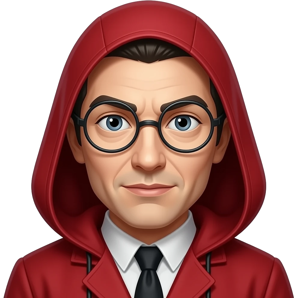 Money heist face with mask emoji