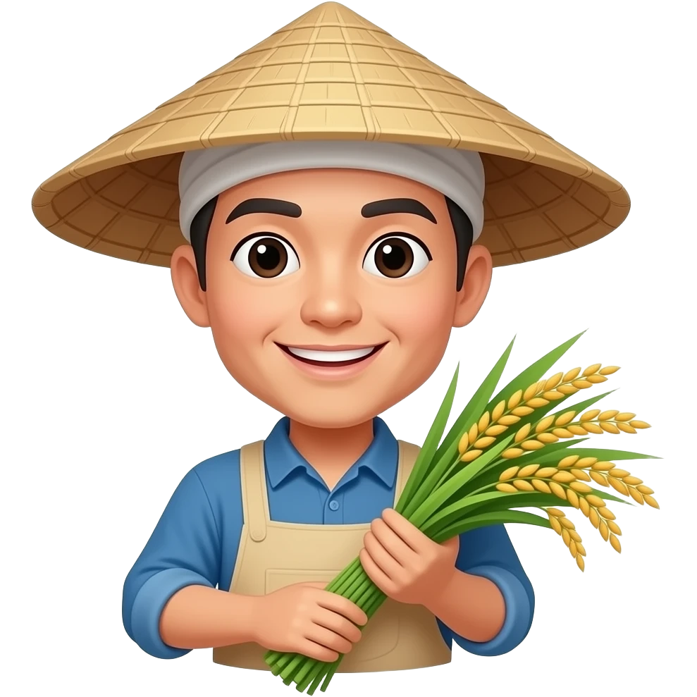 Stereotypical asian rice worker emoji