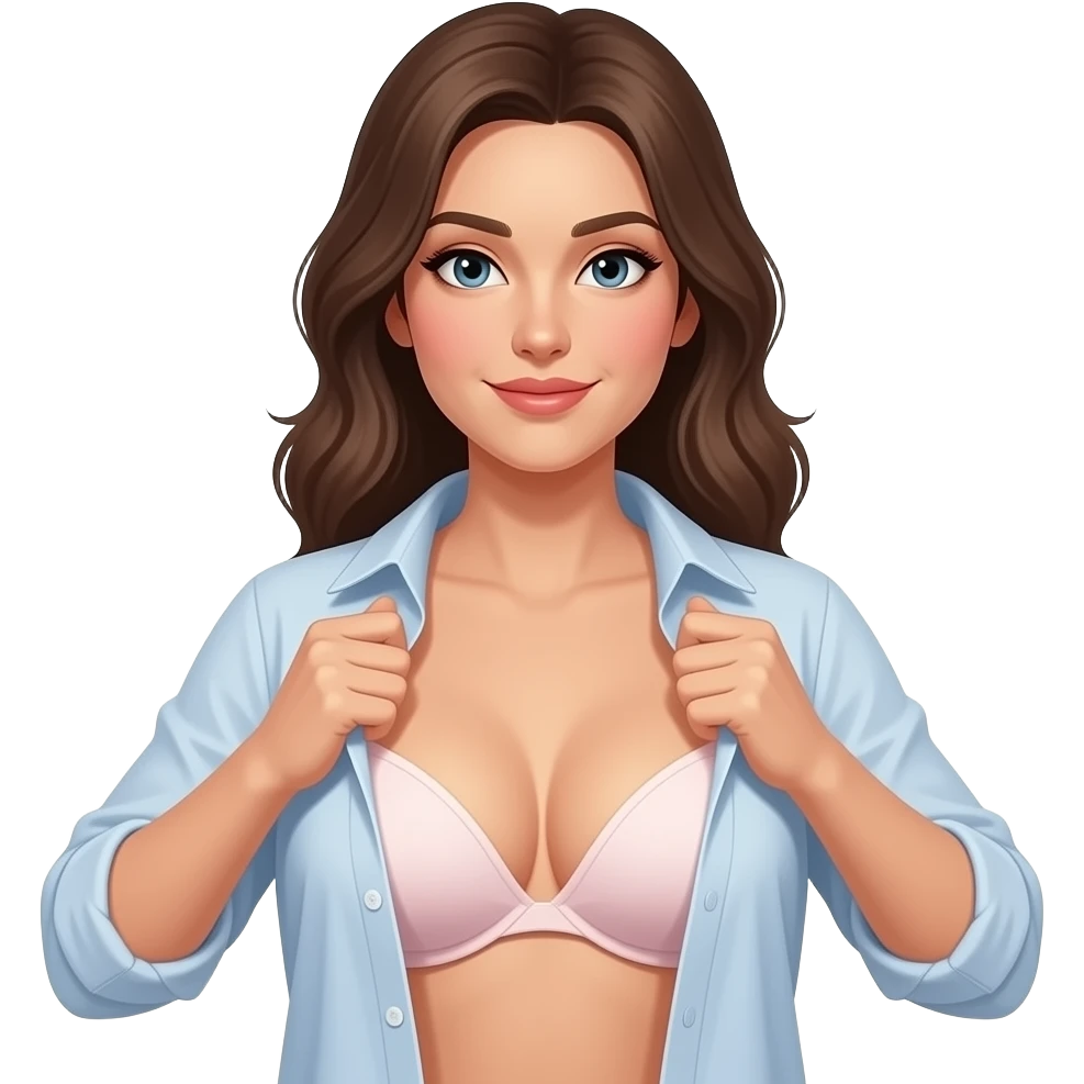 realistic female lifting up shirt revealing bra emoji