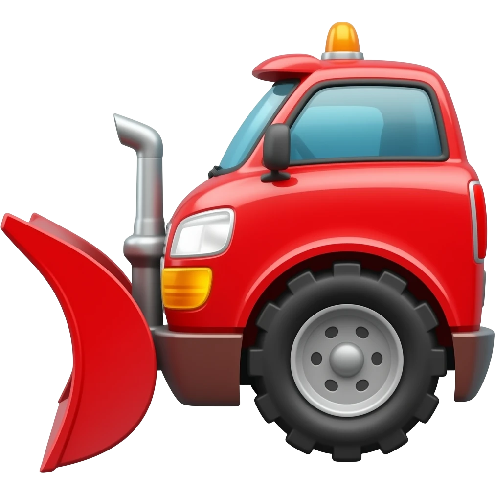 red snow plow emoji