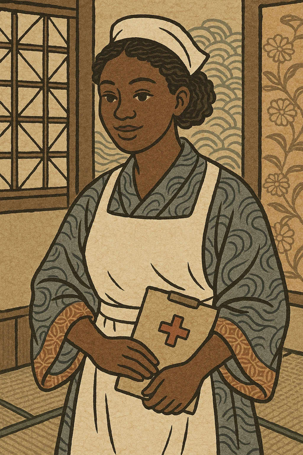 a black female nurse emoji