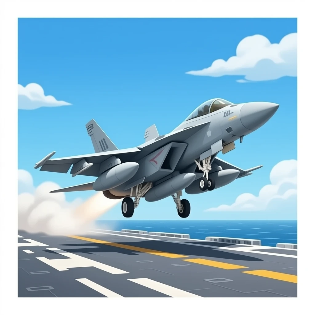 战斗机从航母上起飞，要看到航母甲板 emoji