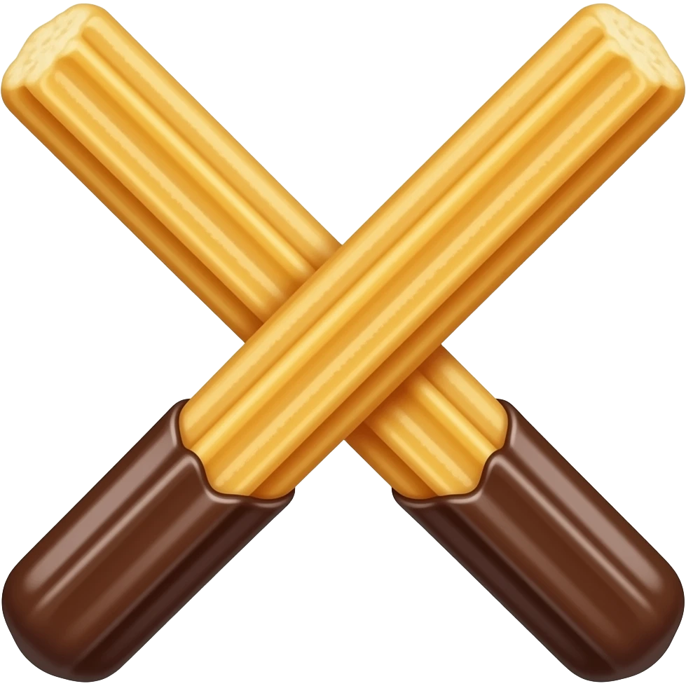 Churros dipped in chocolate emoji