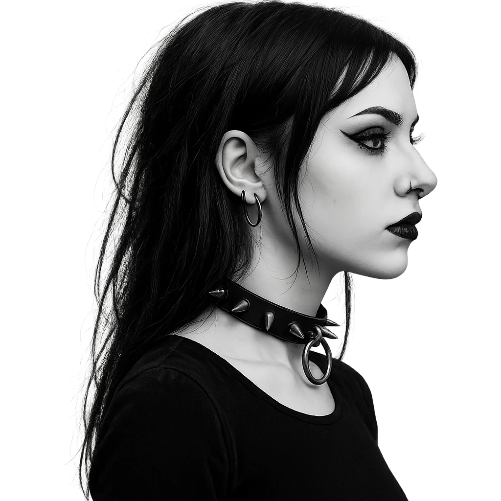 goth  profile girl, remove background emoji