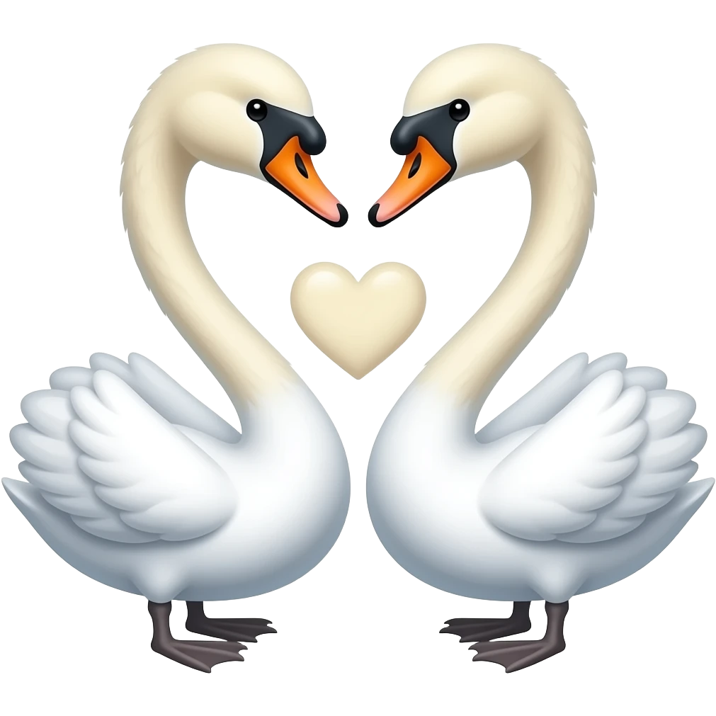 Like this swan🦢 , two swans lovers facing each other and small heart bet them emoji