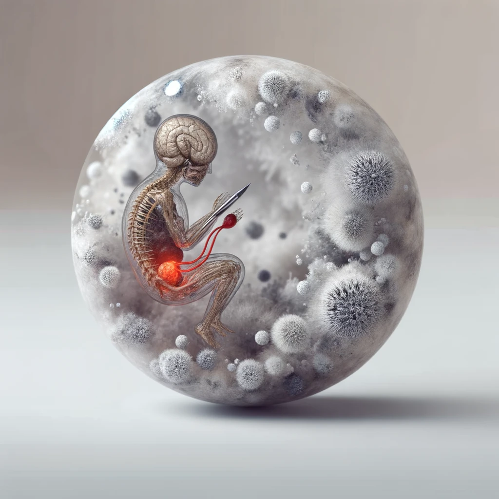 CORPO UMANO ANATOMICO SEDUTO NEL LETTO CHE NON RIESCE A DORMIRE, VESCICA ANATOMICA IN EVIDENZA, IPERREALISTICO SFONDO CHIARO NEUTRO emoji