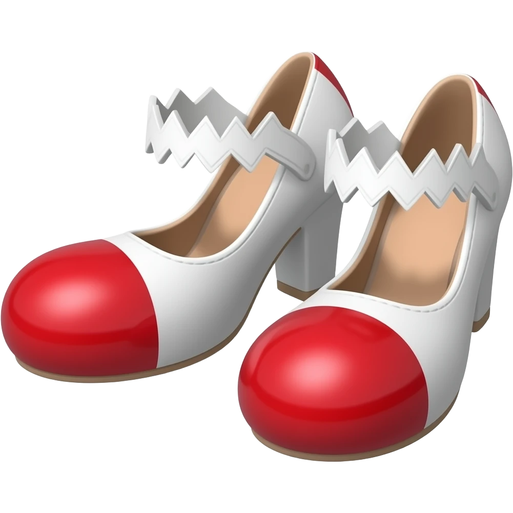 White toes with red toenails ripping of clown shoes emoji