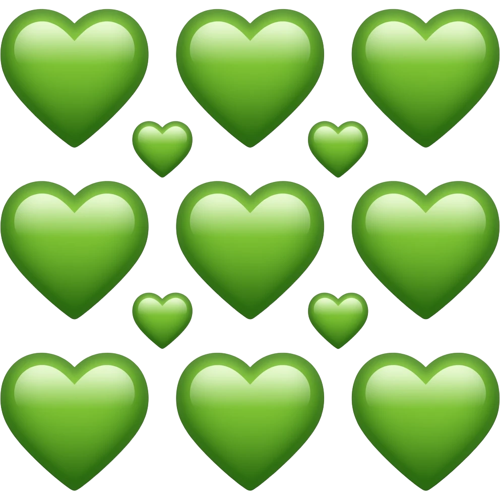 multiple green hearts as a background emoji