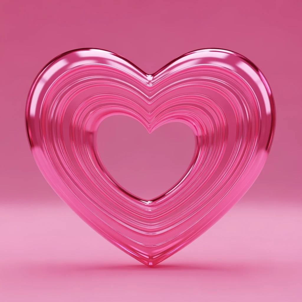 shiny pink heart, ultra detailed emoji