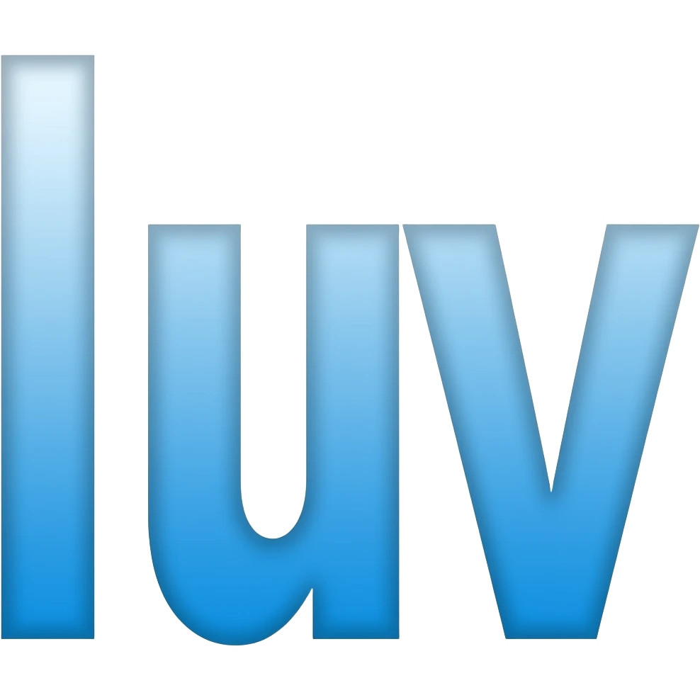 Blue white luv text only emoji