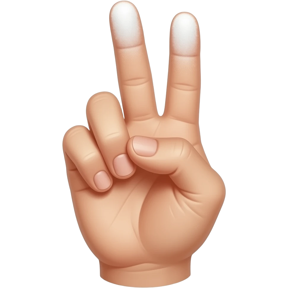 One hand Two fingers with white stuff emoji