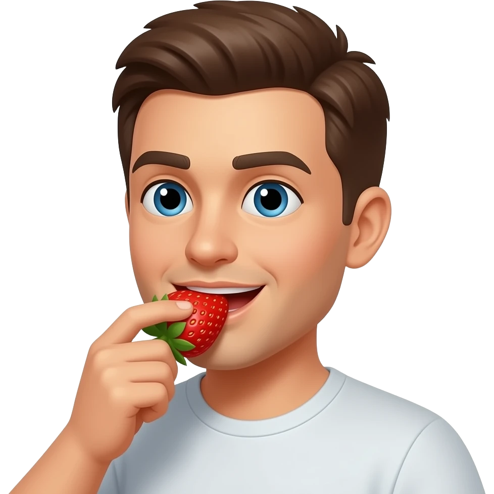 İnsan yiyen çilek emoji