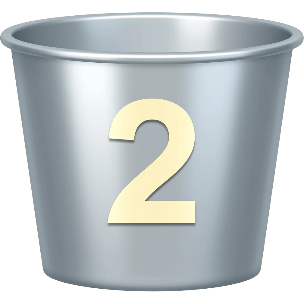 Emoji de una copa de plata de ganador con número 2 emoji