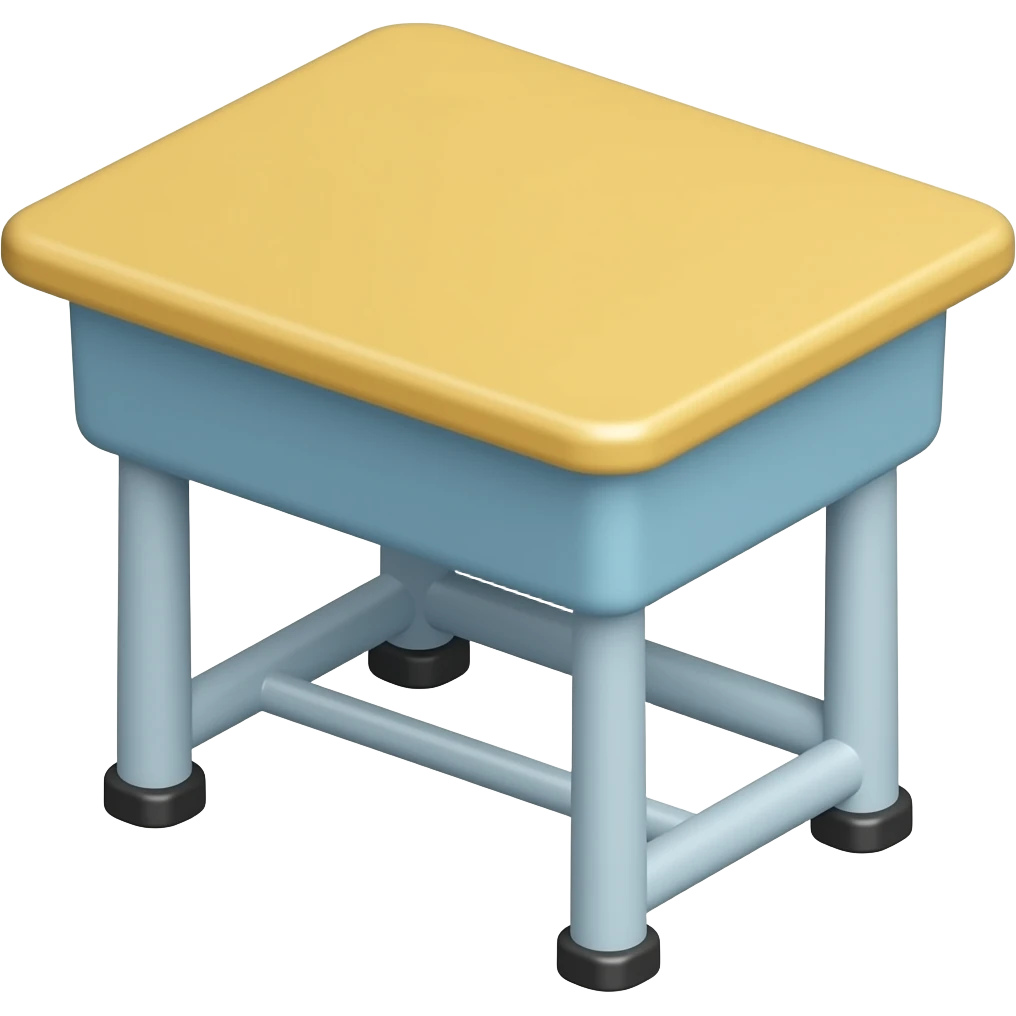 soft blue yellow school table, transparent background inspired by barbie colour pallete emoji