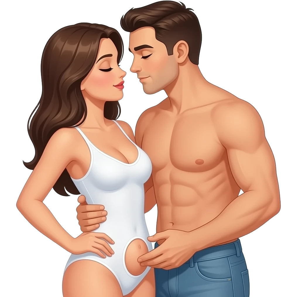 woman and man having sex and they are naked and his dick inside her pussy emoji