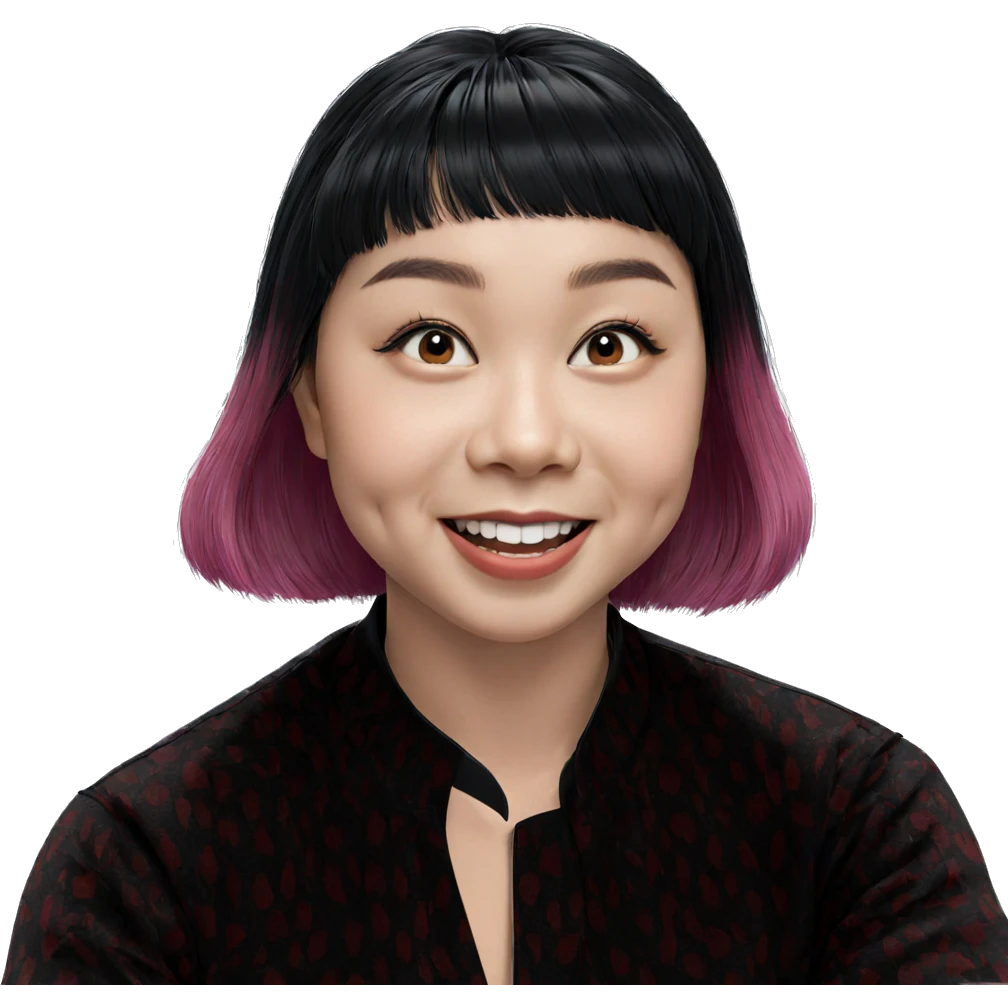 smiling girl with black hair emoji
