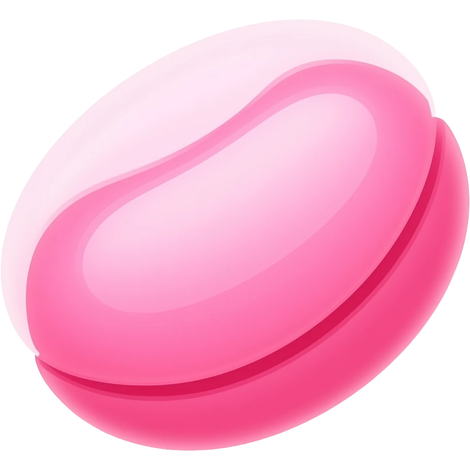 Small pink jelly bean emoji to use in messages emoji