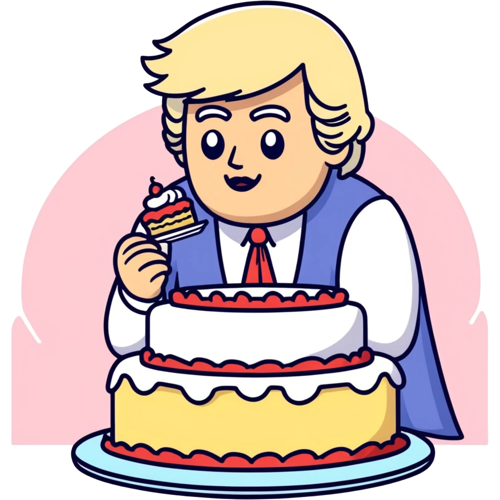 Trump as Marie Antoinette eating cake emoji