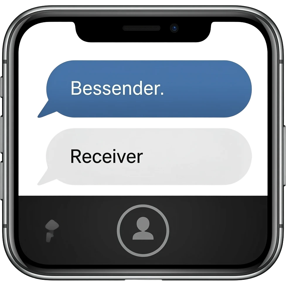messaging app on iphone with blue-grey bubbles for the sender and light grey for the receiver emoji