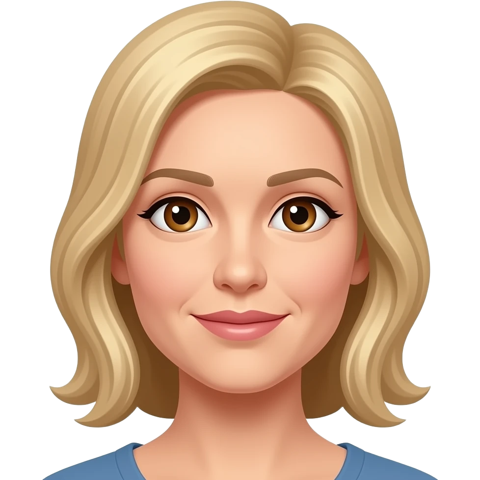 40 yaşında sarışın kahverengi gözlü kahverengi saçlı küçük gözlü kadın emoji