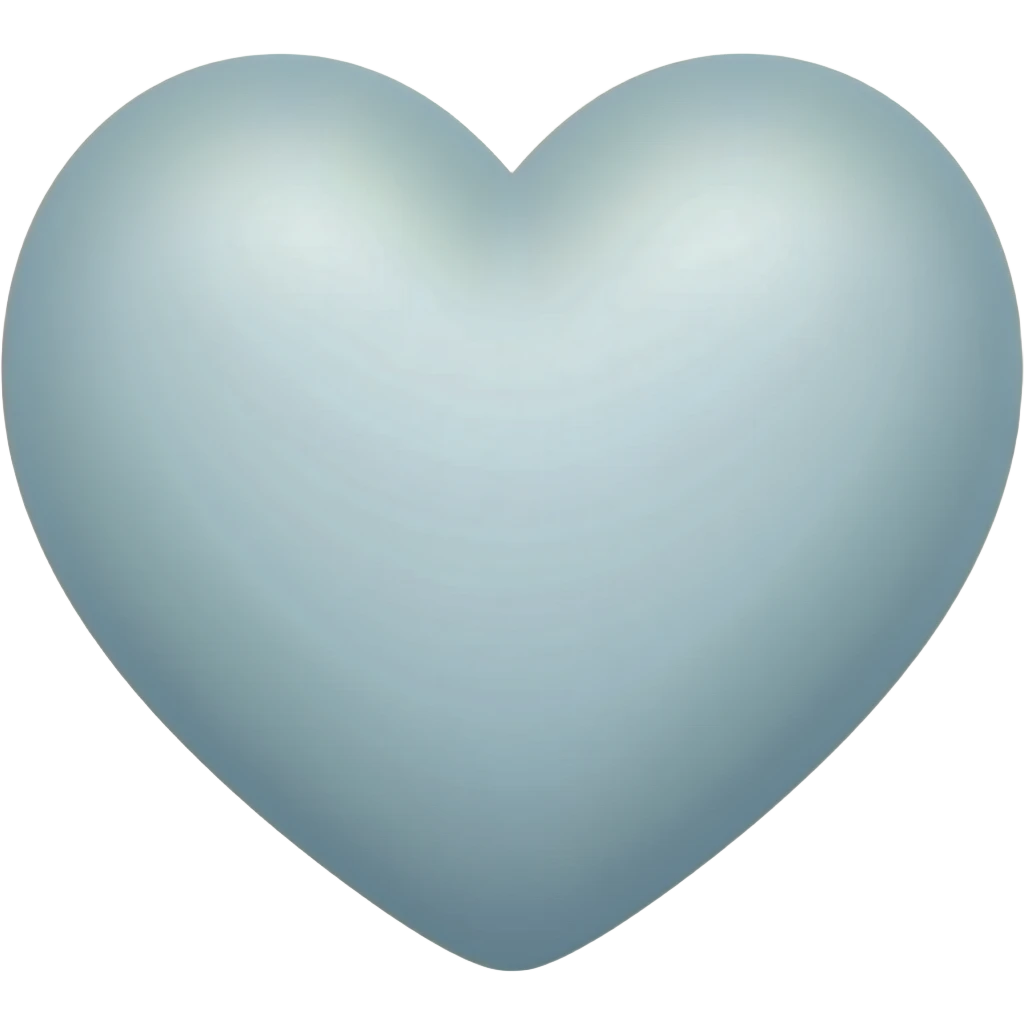 Light vintage bluish and white color merged heart emoji