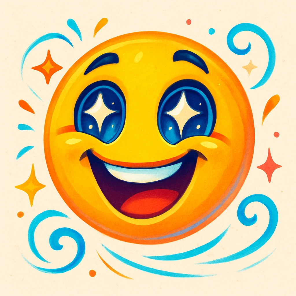 new emoji, expressive, fun, colorful and dynamic style emoji