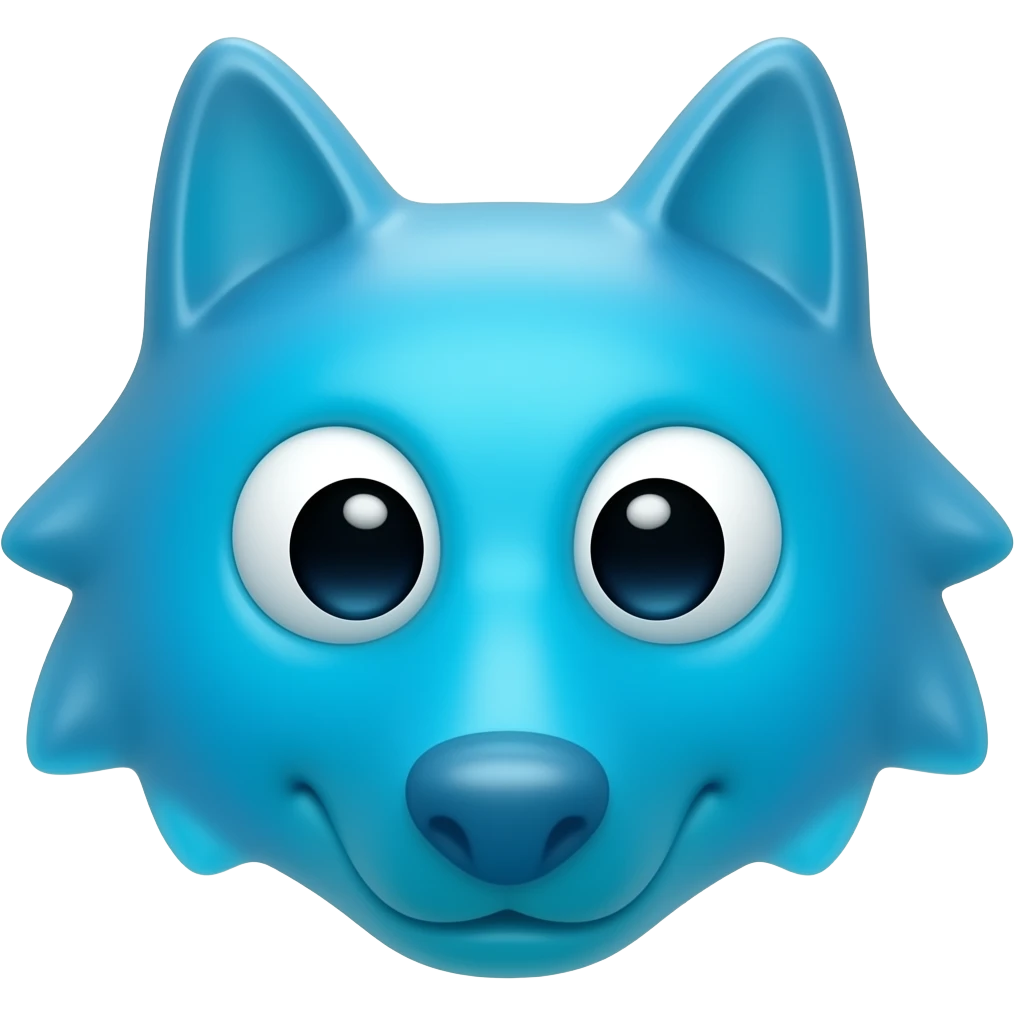 Blue Gummy wolf candy emoji