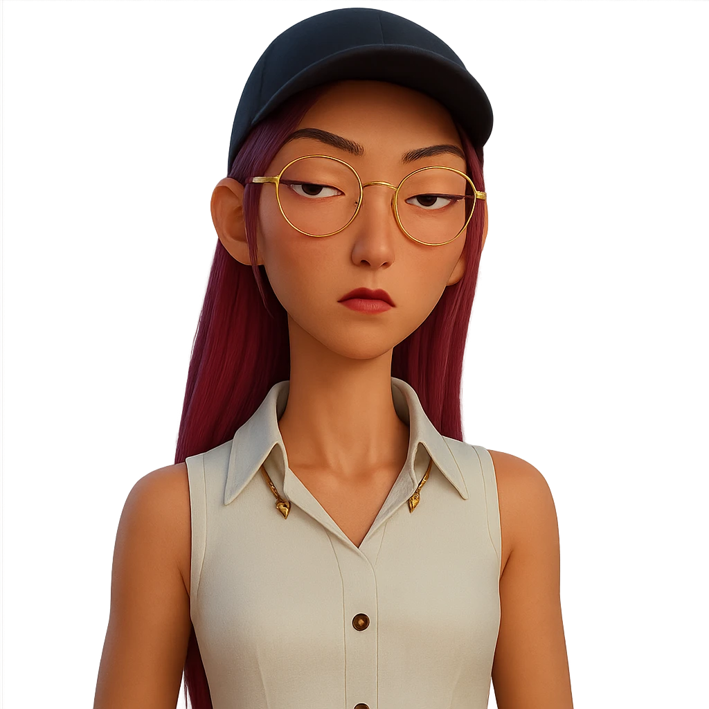 Extract the character from the background, including the clothes and accessories they are wearing, and place on a transparent background. Keep the original style and appearance exactly the same. emoji