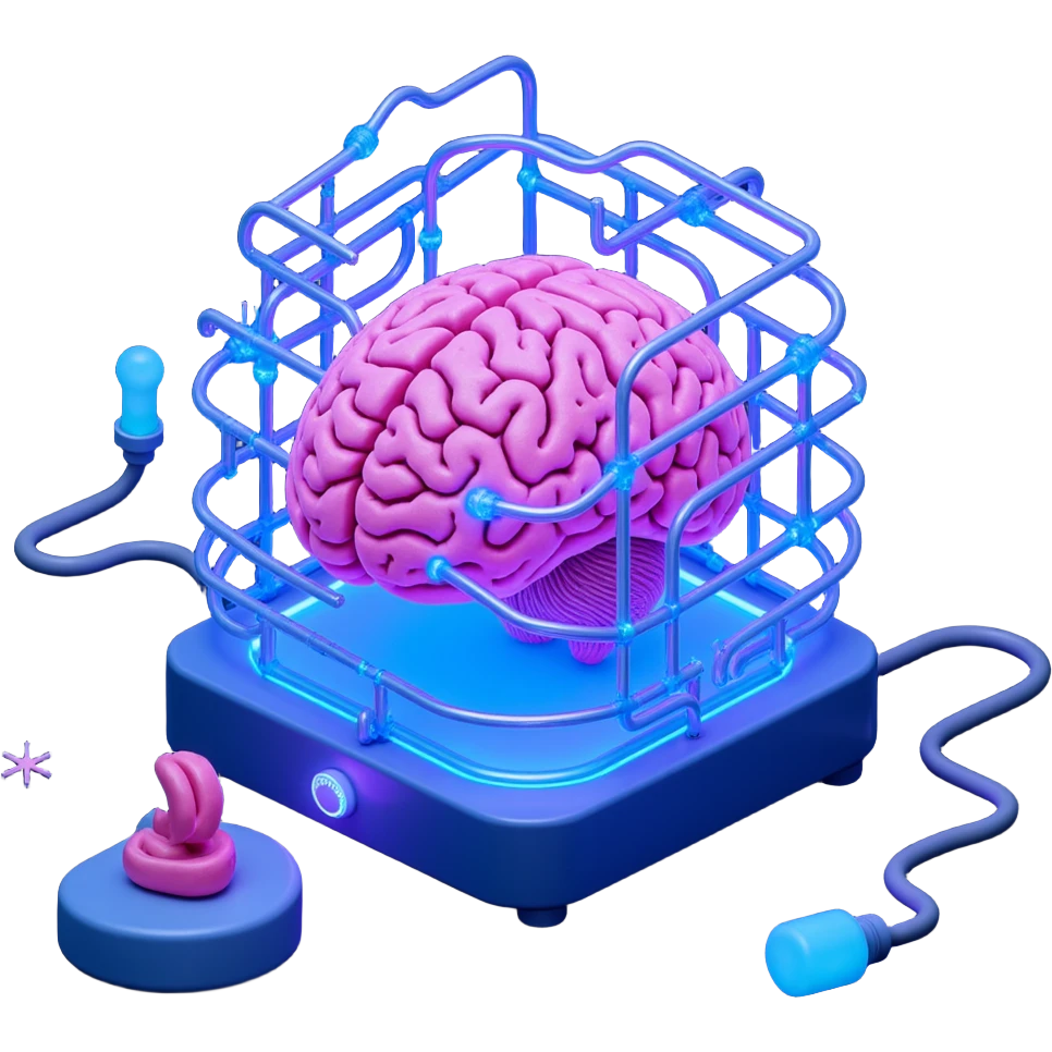 brain electric with wires emoji