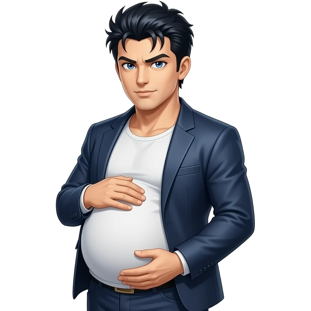 A pregnant man that looks like Dio from Jojo’s Bizzare Adventure emoji