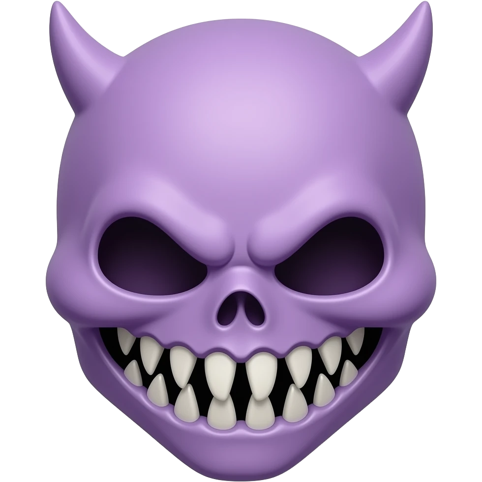 Lavender demonic face scary analog horror emoji