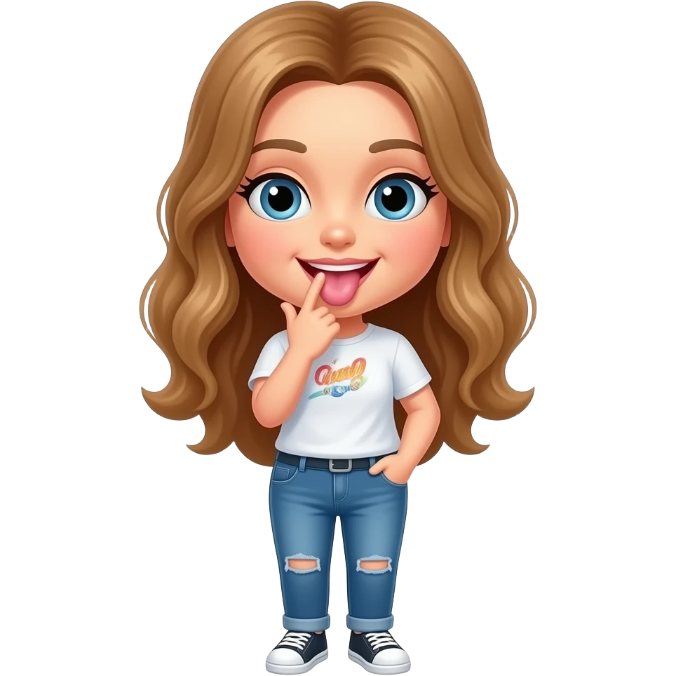 Flirty finger biting emoji