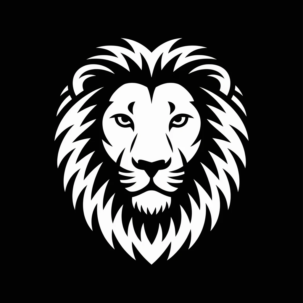 Selfie lion icon black silhouette emoji