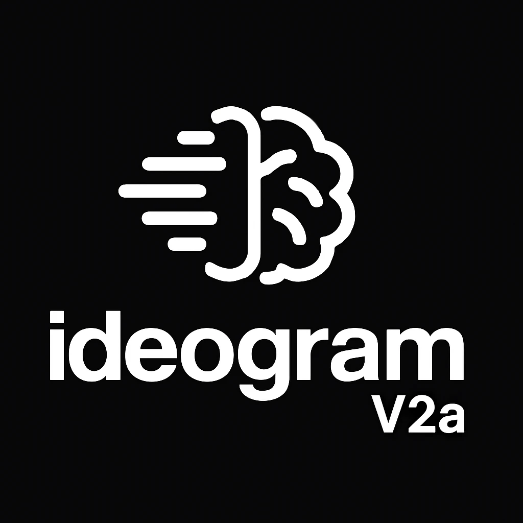 recreate this logo with text of "ideogram V2a", MAKE IT FIT IN SQAURE  emoji