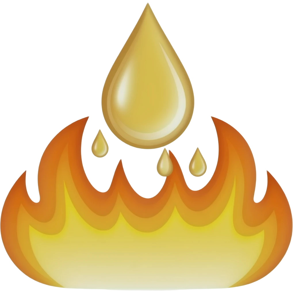 ateşe düşentek bir damla emoji