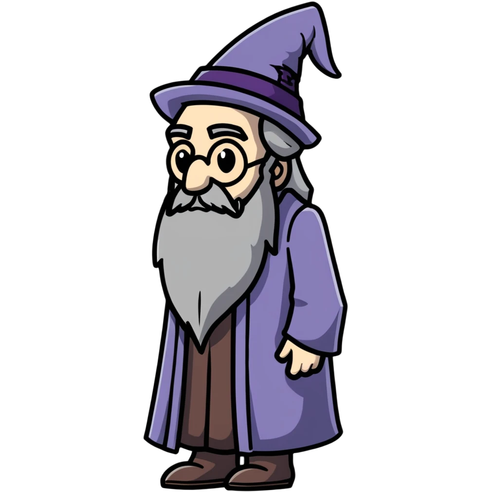 sad Professor Dumbledore side view with tear emoji
